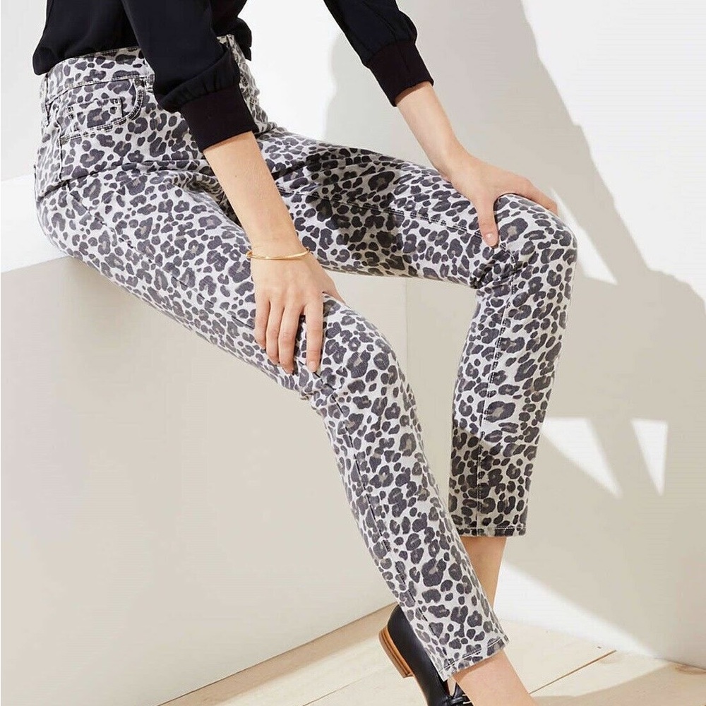 Loft Modern Skinny Animal Print Jeans, size 27/4